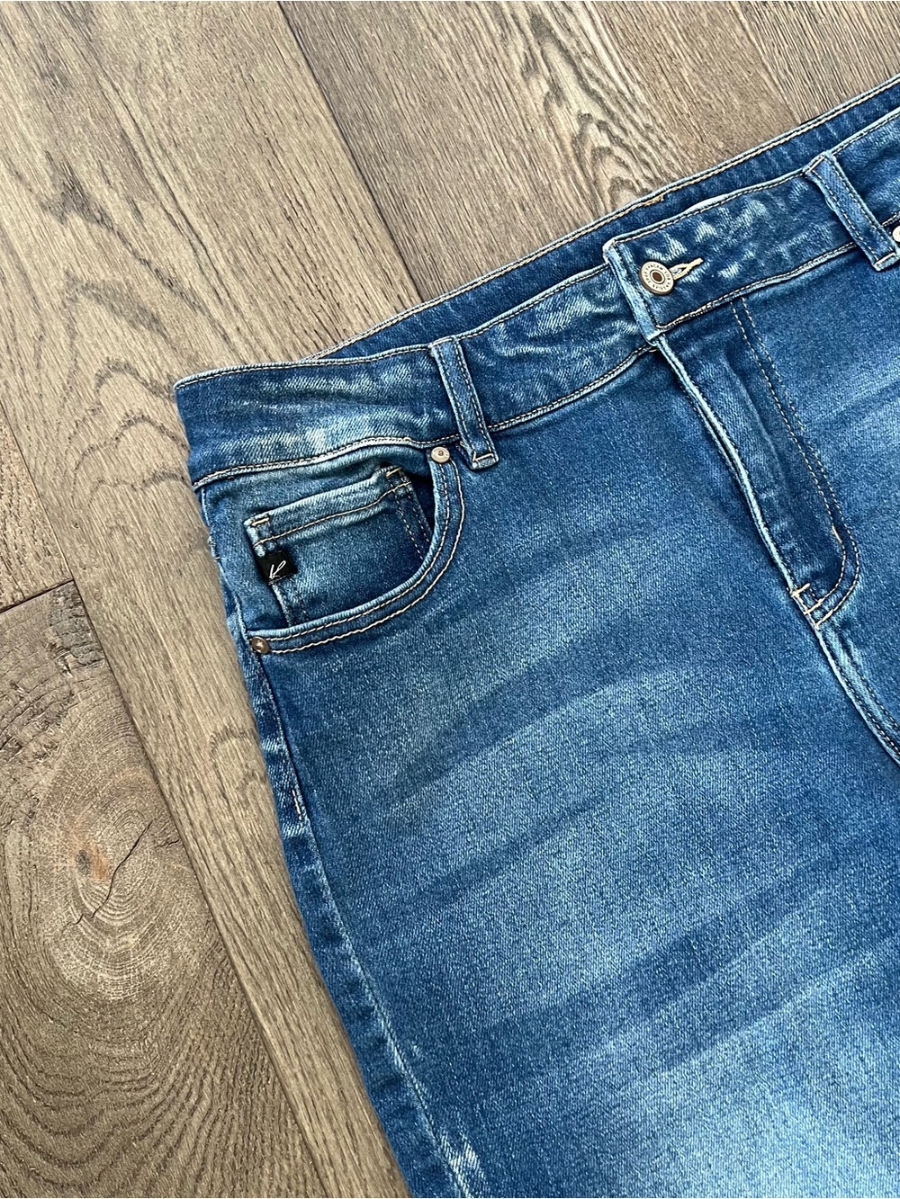 KANCAN Frayed Tulip Step-Hem Skinny Ankle Jeans Size 18 - Picture 5 of 11